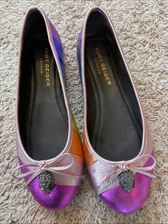 Kurt Geiger Shoes - Kurt Geiger Iridescent Pink Purple Metallic Ballet Flats
